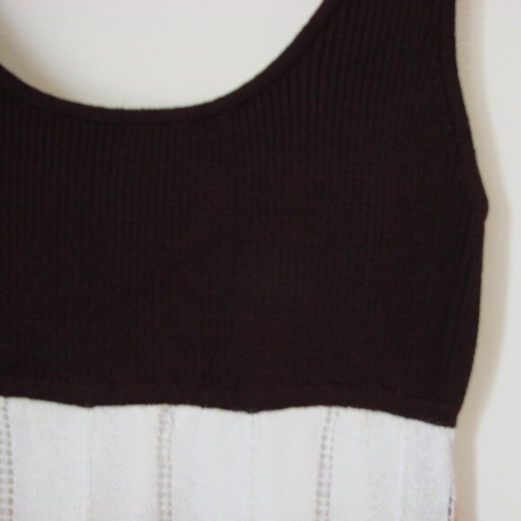 Bebe Y2K Knit Tank Dress Chevron Stripe Metallic Gold Sparkle Stretch Medium - Picture 5 of 12